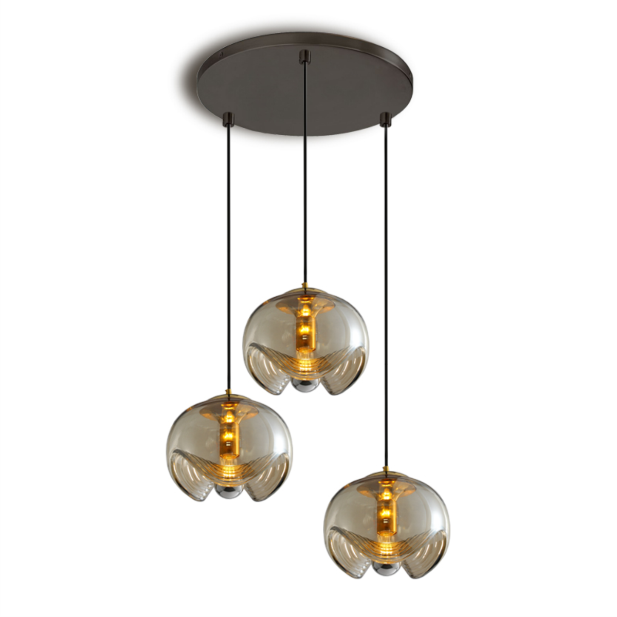 Three Heads Glass Pendant Light For Ambient Glow